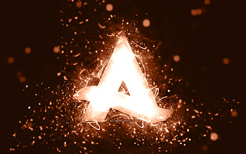 Afrojack brown logo, , dutch DJs, brown neon lights, creative, brown abstract background, Nick van de Wall, Afrojack logo, music stars, Afrojack HD wallpaper