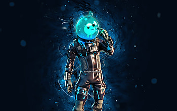 Blob Head Slurp Leviathan, , blue neon lights, Fortnite Battle Royale, Fortnite characters, Blob Head Slurp Leviathan Skin, Fortnite, Blob Head Slurp Leviathan Fortnite HD wallpaper