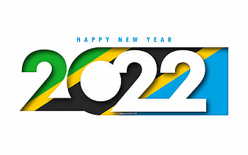 Happy New Year 2022 Tanzania, white background, Tanzania 2022, Tanzania 2022 New Year, 2022 concepts, Tanzania, Flag of Tanzania HD wallpaper