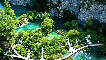 Croatian landscapes, Plitvice Lakes, National park, Natural beauty HD wallpaper