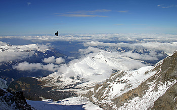 Up in the Air, winter, landscape, beautiful, snow, clouds, nature, sky, amazing, mountains HD wallpaper