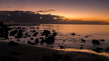 Nature, Sunset, Stones, Horizon, Lumps, Blocks HD wallpaper