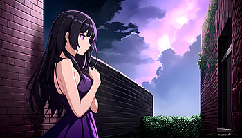 A girl in an alley, AI Art, Anime, girl, anime girl HD wallpaper