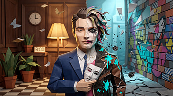 Split Persona —, Split Personality, Man, Mask, Portrait, Surreal HD wallpaper