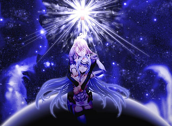 Divine Light, galaxy, anime, universe, space, miracle, goddess, bond HD wallpaper