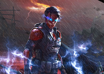 Garena Fire, 2020, glwoing eyes, mobile game HD wallpaper
