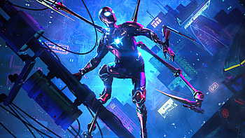 Spider Verse Into The Cyberpunk , spiderman, superheroes, cyberpunk, artist, artwork, digital-art HD wallpaper