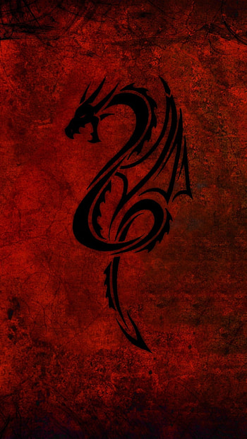 Preview dragon, pattern, red, black HD phone wallpaper