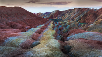 Zhangye Danxia National Geopark, Gansu province, China, nature HD wallpaper