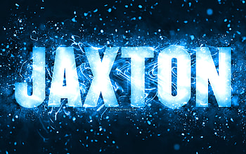 Happy Birtay Jaxton, , blue neon lights, Jaxton name, creative, Jaxton Happy Birtay, Jaxton Birtay, popular american male names, with Jaxton name, Jaxton HD wallpaper