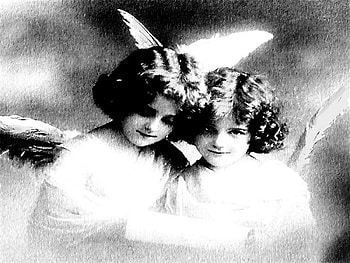 Antique, restored, cracked, vintage, angels, aged HD wallpaper