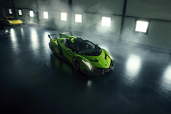 Lamborghini Veneno Roadster — Green, Vehicle, Green Car, Lamborghini, Lamborghini Veneno Roadster HD wallpaper