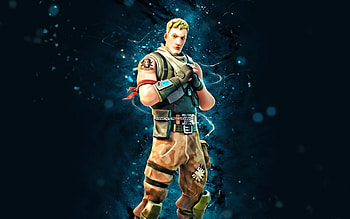 Jonesy The First, , blue neon lights, Fortnite Battle Royale, Fortnite characters, Jonesy The First Skin, Fortnite, Jonesy The First Fortnite HD wallpaper