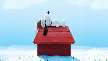 Snoopy Waiting On Christmas, dog, christmas, snow, artist, artwork, art, digital-art, artstation HD wallpaper