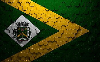 Flag of Santa Barbara dOeste, honeycomb art, Santa Barbara dOeste hexagons flag, Santa Barbara dOeste 3d hexagons art, Santa Barbara dOeste flag HD wallpaper