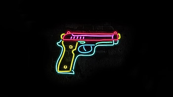 Gun Glow Minimal , gun, artist, artwork, digital-art, minimalism, minimalist, neon HD wallpaper