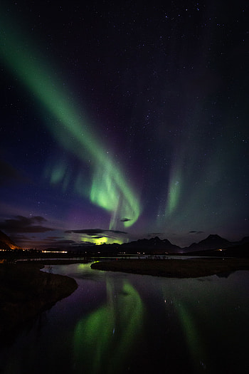 Nature, Mountains, Stars, Night, Starry Sky, Northern Lights, Aurora Borealis, Aurora HD phone wallpaper