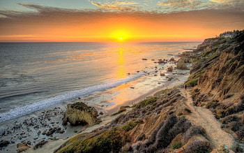 Nature, Sunset, Sky, Sea, Shore, Bank HD wallpaper