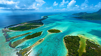 Bora Bora Hawaii, Aerial view HD wallpaper