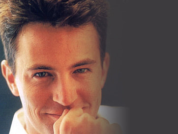Matthew Perry, cute look, blue eyes, smile, actor, pretty face, male HD wallpaper