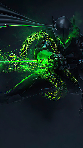 Genji's journey, Overwatch hero, Dynamic gameplay, Futuristic setting HD phone wallpaper