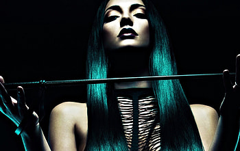Model, black, green, girl, woman HD wallpaper