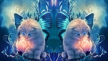 ღ❤ღ, Art, Cat, Animal Fantasy, Animal, Fantasy HD wallpaper
