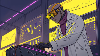Cyberneticist in Action: A Stunning Ultra, scientist, technology, digital, laboratory HD wallpaper