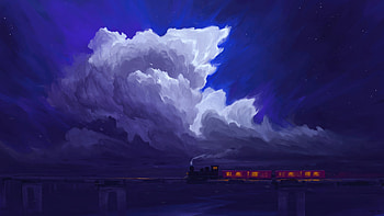 Minimal Train In Night S Embrace, train, artist, artwork, digital-art HD wallpaper