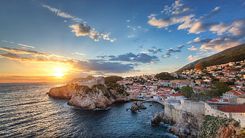 Sunset view over Dubrovnik, Adriatic Sea, , Mobile s HD wallpaper