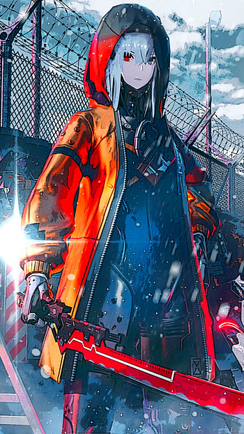 Crimson Blade Girl — Anime Warrior , woman warrior, Anime, girl, anime girl HD phone wallpaper