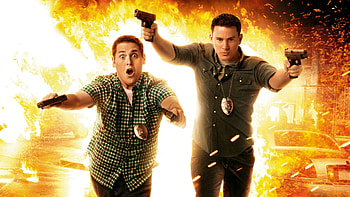 Jonah Hill, Channing Tatum, 21 Jump Street, Explosion HD wallpaper