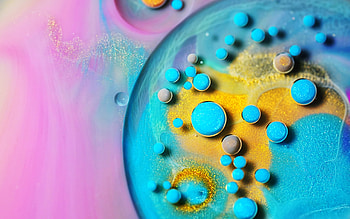Turquoise, spheres, blue abstract, colorful HD wallpaper