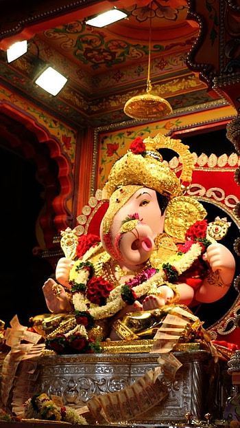 Dagdusheth Ganpati, God Ganesh, Temple Background HD phone wallpaper