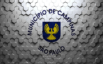 Flag of Campinas, honeycomb art, Campinas hexagons flag, Campinas, 3d hexagons art, Campinas flag HD wallpaper