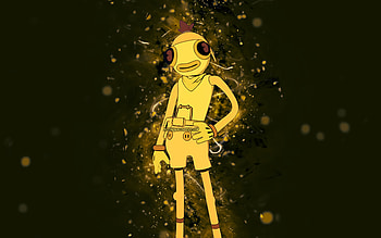 Peely Toona Fish, , yellow neon lights, Fortnite Battle Royale, Fortnite characters, Peely Toona Fish Skin, Fortnite, Peely Toona Fish Fortnite HD wallpaper