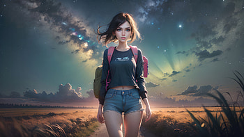 Anime Girl Solo Trek, anime-girl, anime, artist, artwork, digital-art, deviantart HD wallpaper