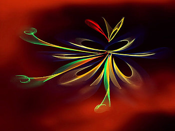 colorful reflections, colorful, fractal, abstract, fantasy HD wallpaper