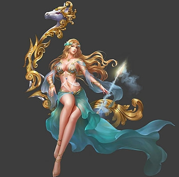 Fantasy girl, blue, golden, grey, fantasy, game, girl, luminos HD wallpaper