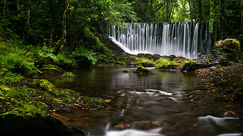 Galician Waterfall , waterfall, nature HD wallpaper