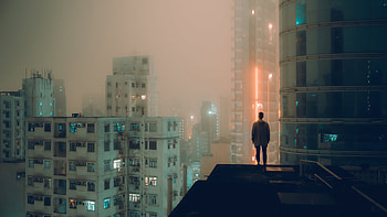 Rooftop, Alone HD wallpaper