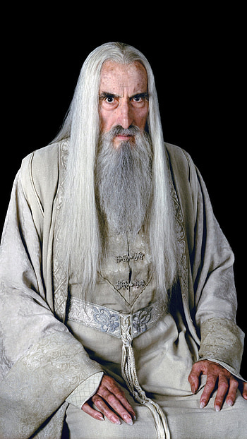 Saruman, Movies, Black background, The Lord of the Rings HD phone wallpaper
