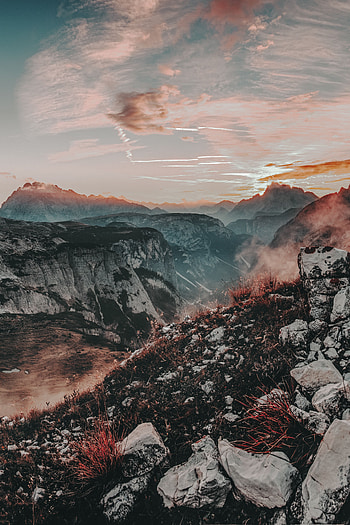 Nature, Grass, Stones, Mountains, Italy, Dolomites HD phone wallpaper