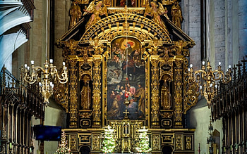 Church Altar in Poland, Krakow, Poland, church, altar HD wallpaper