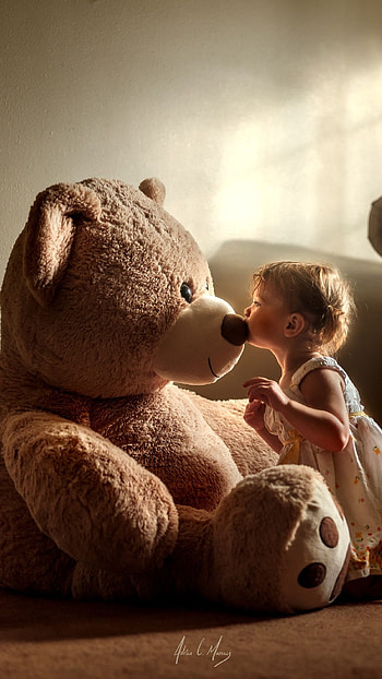 Beautiful Teddy Bear, Cute, Brown Toy HD phone wallpaper
