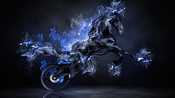 Blue Fire horse HD wallpaper