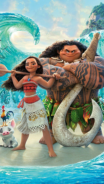 Disney Moana, Princess adventure, Tropical paradise, Animated art HD phone wallpaper