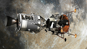 Apollo 11, Columbia and Eagle, Artistic representation, Lunar landing HD wallpaper
