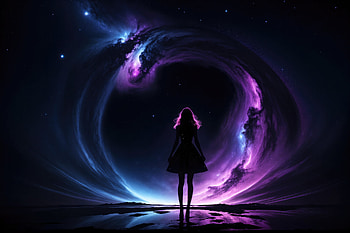 Cosmic Dreams A Girls Journey Through The Stars, artist, artwork, digital-art, artstation HD wallpaper