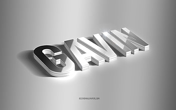 Gavin, silver 3d art, gray background, with names, Gavin name, Gavin greeting card, 3d art, with Gavin name HD wallpaper
